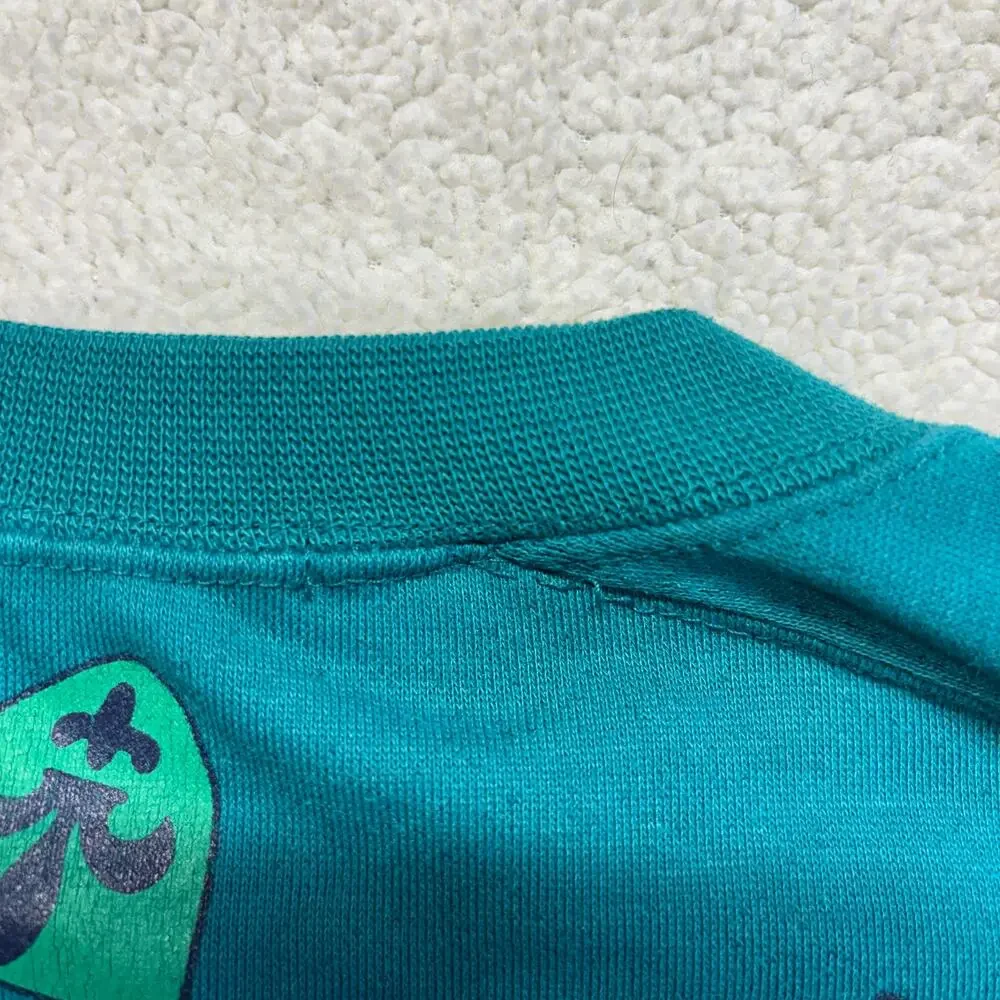 Vintage Esprit Kids Sweatshirt Medium Green Crest All Over Print Pullover Taiwan